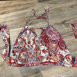 SHEIN Multicolor Paisley Halter Tank Top